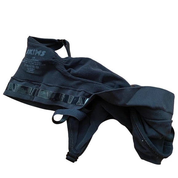 SKIMS Small Medium Bra Bralette Black Solid Stretch Scoop Neck - Picture 3 of 5